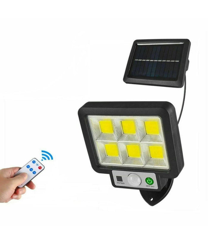 Kit 4pz Faro Solare Led Con Pannello Faretto Sensore Di Movimento 96 Led Cob T09         