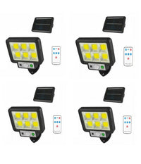 Kit 4pz Faro Solare Led Con Pannello Faretto Sensore Di Movimento 96 Led Cob T09         