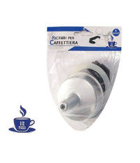 Kit 4pz Ricambi Filtro Guarnizione Manico Imbuto Caffettiera Moka Misura 1/2 Tazza         
