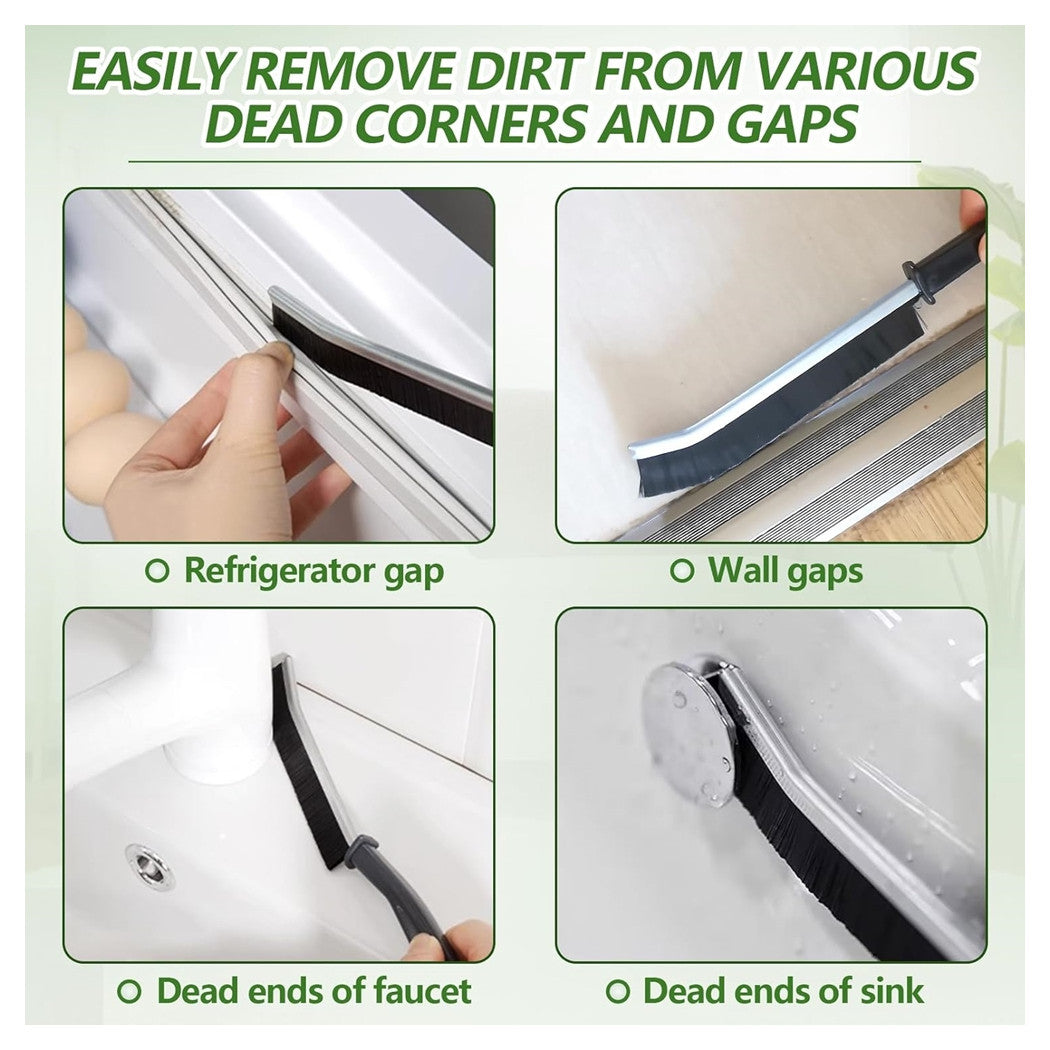 Trade Shop - Kit 4pz Spazzola Per Pulizia Fessure Di Bagno Cucina Della Pista Di Finestra Porta         
