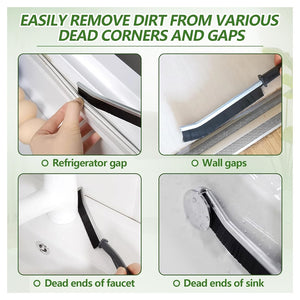 Trade Shop - Kit 4pz Spazzola Per Pulizia Fessure Di Bagno Cucina Della Pista Di Finestra Porta         