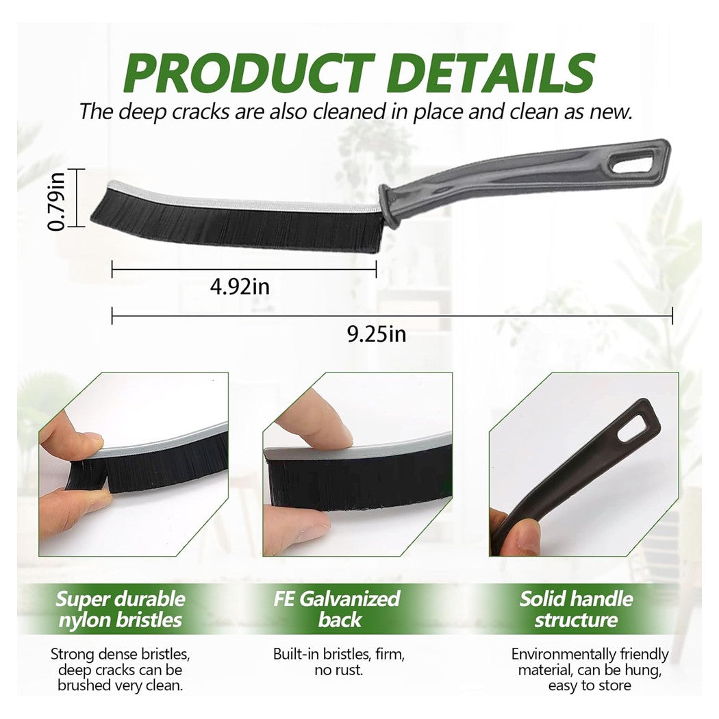 Trade Shop - Kit 4pz Spazzola Per Pulizia Fessure Di Bagno Cucina Della Pista Di Finestra Porta         