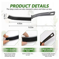 Trade Shop - Kit 4pz Spazzola Per Pulizia Fessure Di Bagno Cucina Della Pista Di Finestra Porta         