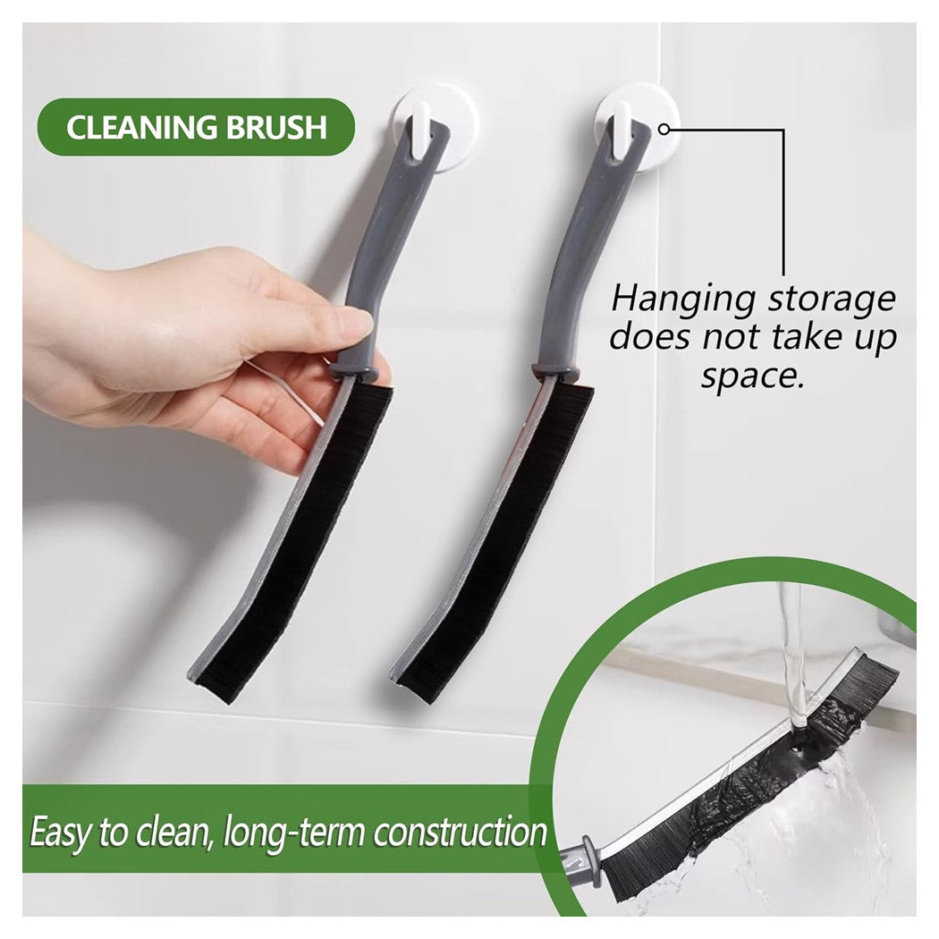 Trade Shop - Kit 4pz Spazzola Per Pulizia Fessure Di Bagno Cucina Della Pista Di Finestra Porta         