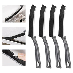 Trade Shop - Kit 4pz Spazzola Per Pulizia Fessure Di Bagno Cucina Della Pista Di Finestra Porta         