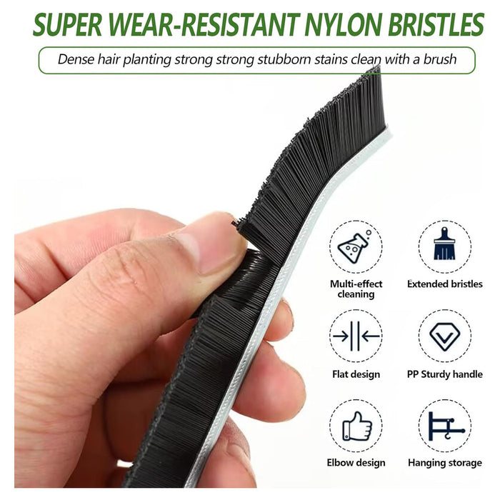 Trade Shop - Kit 4pz Spazzola Per Pulizia Fessure Di Bagno Cucina Della Pista Di Finestra Porta         