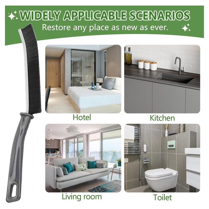 Trade Shop - Kit 4pz Spazzola Per Pulizia Fessure Di Bagno Cucina Della Pista Di Finestra Porta         