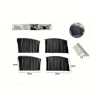 Kit 4pz Tenda Tendina Parasole Proteggi Sole Raggi Uv Magnetica Auto Nera 70168         