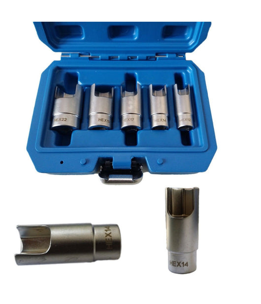 Kit 5 Chiavi A Bussola Per Collegamenti Elettrici Iniettori Scalanate Hex 12-22         