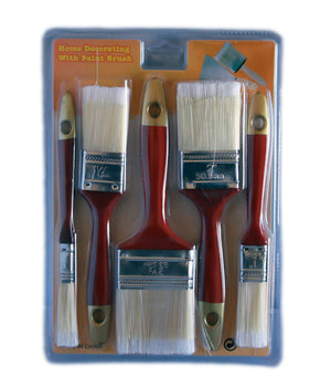 Kit 5 Pennelli Pennello Setola Lunga X Pittura E Smalto Pittore Bricolage         