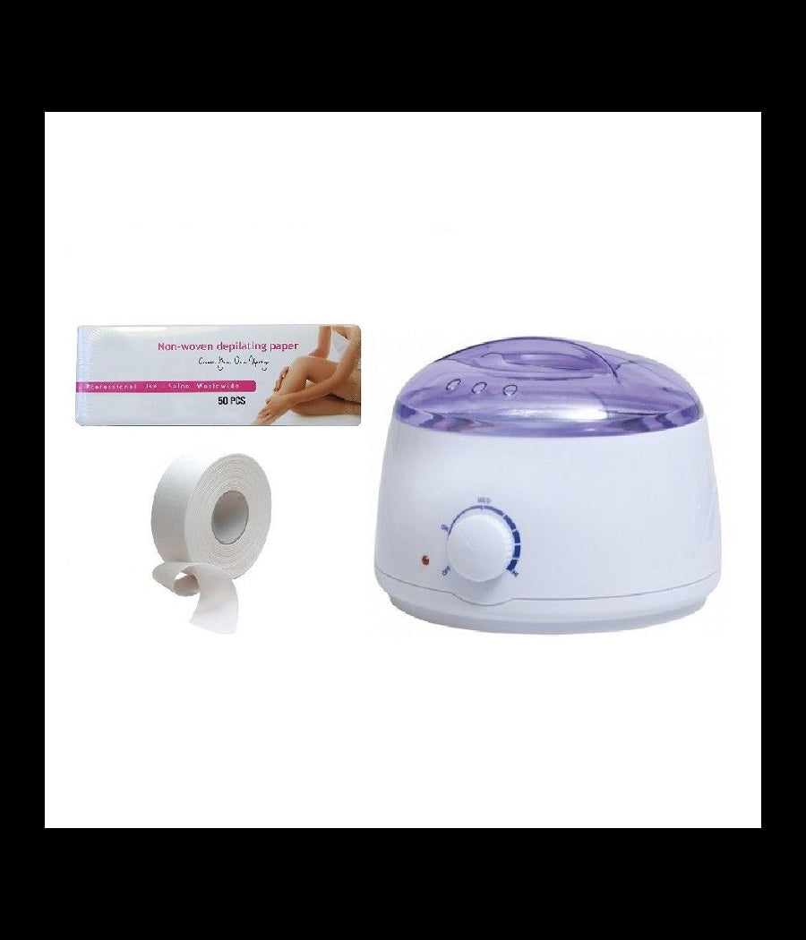 Kit 50 Strisce + Rotolo 50mt Depilatoria + Scaldacera Elettrico Professionale         