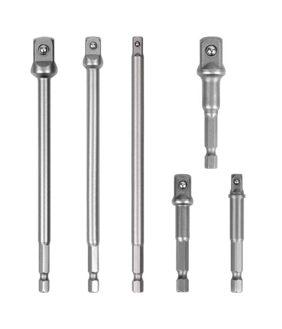 Kit 6 Adattatori Chiavi A Bussola Quadrate Impatto Percussione 1/4-3/8-1/2" 96033         