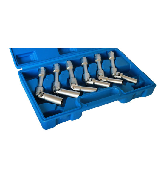 Kit 6 Chiavi Bussola Snodate Per Candelette Auto Diesel Da 8 A 16 Mm 3/8" 160mm         