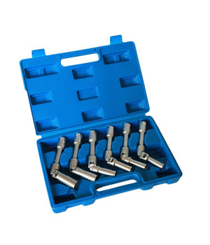 Kit 6 Chiavi Bussola Snodate Per Candelette Auto Diesel Da 8 A 16 Mm 3/8" 160mm         