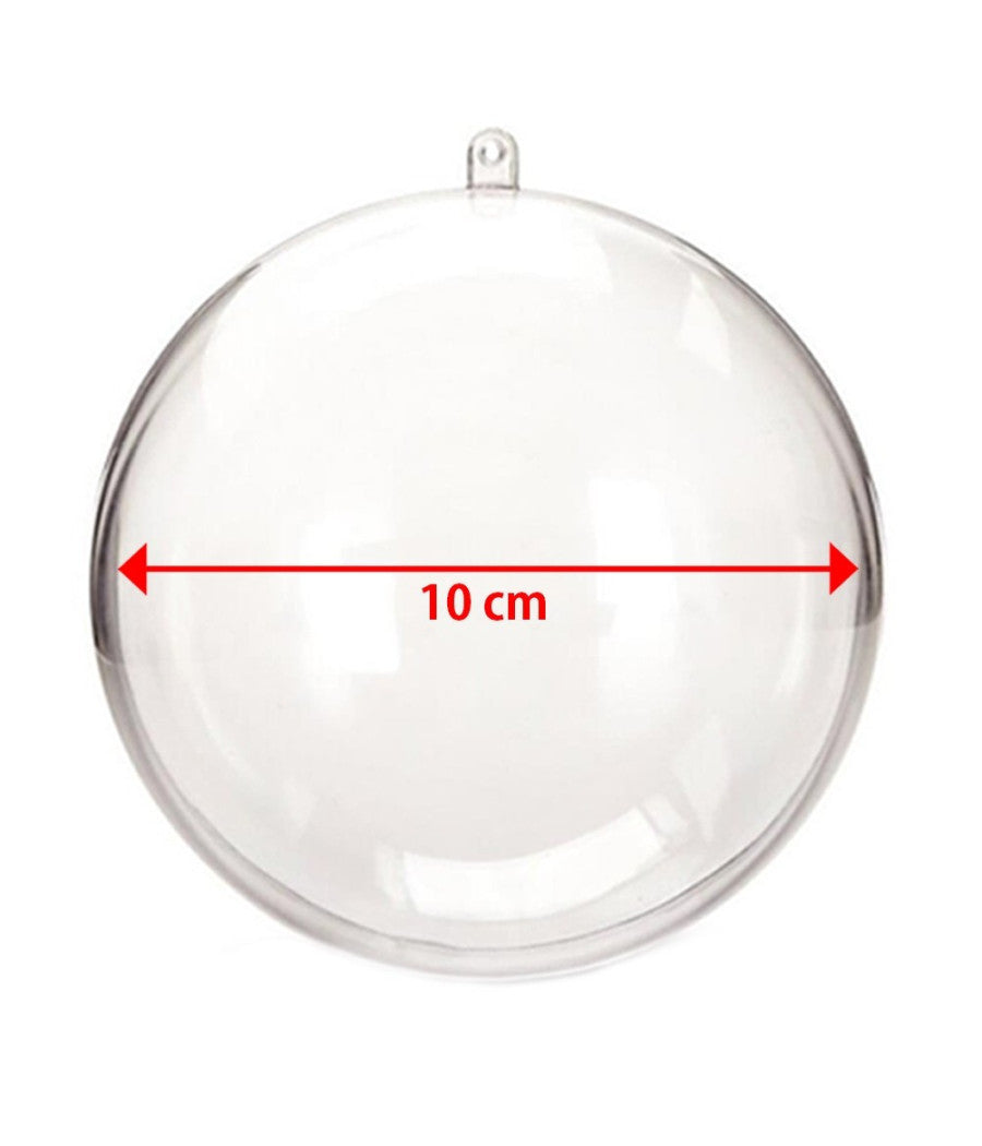 Kit 6 Palline Trasparenti Da 10cm Con Tempere E Pennelli Decorazioni Natalizie         