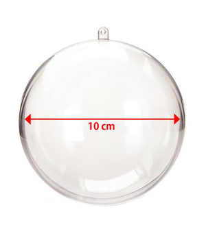 Kit 6 Palline Trasparenti Da 10cm Con Tempere E Pennelli Decorazioni Natalizie         