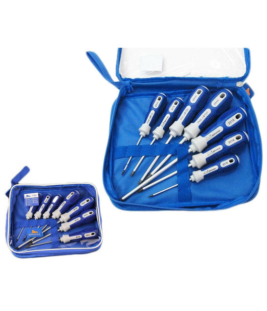 Kit 7 Pz Cacciaviti A T Torx T6 T10 T15 T20 T25 T27 T30 Borsa Richiudibile         