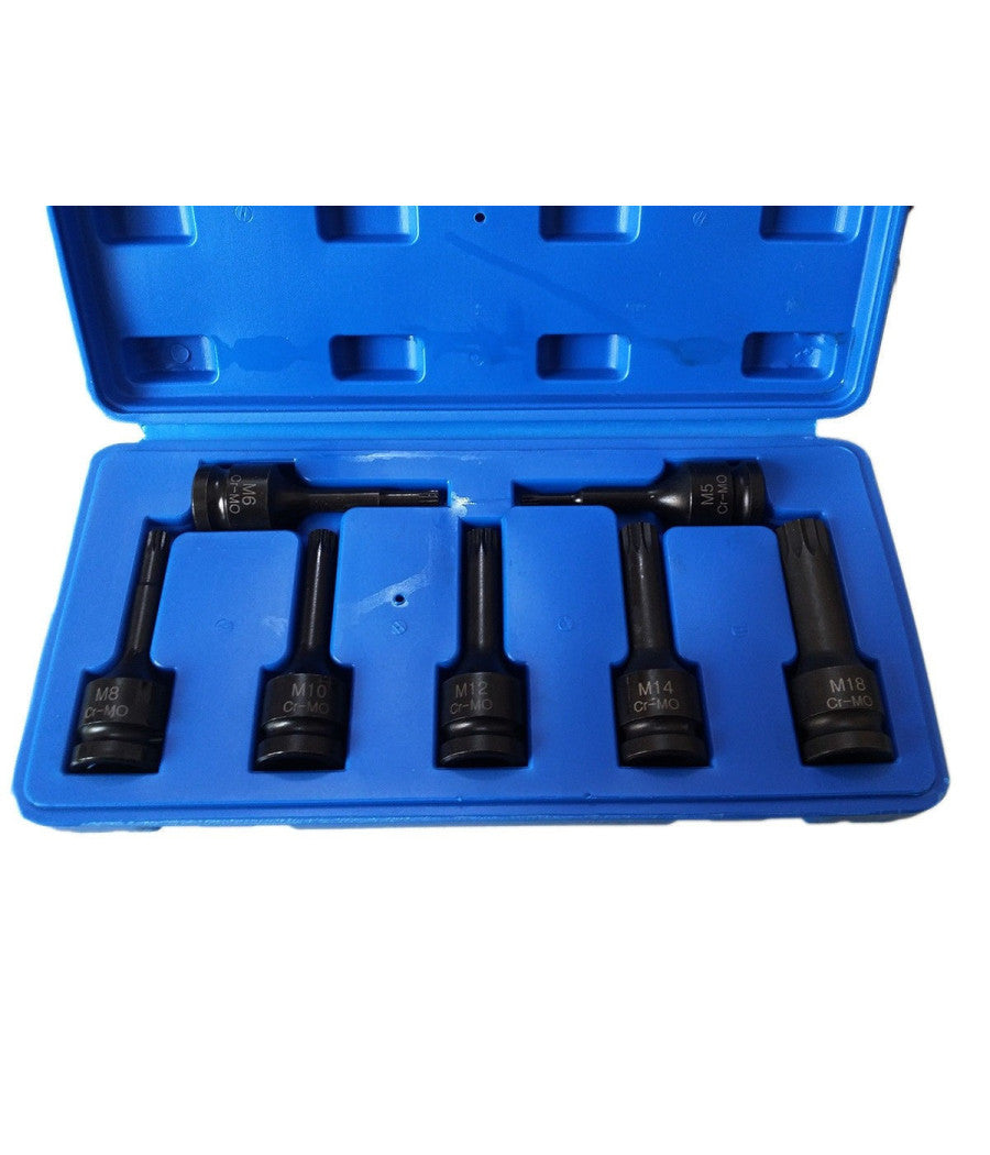 Kit 7 Pz Chiavi Bussola Ad Impatto 1/2" Torx M5 - M18 Per Avvitatore Pneumatico         