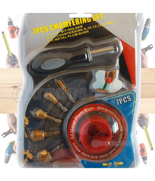 Kit 7 Pz Punte Frese Allargafori Manuale Con Cacciavite Svasatrice Allarga Tubi         