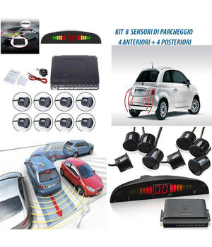Kit 8 Sensori Di Parcheggio Auto + Display Led+suono + Radar Cicalino Acustico         