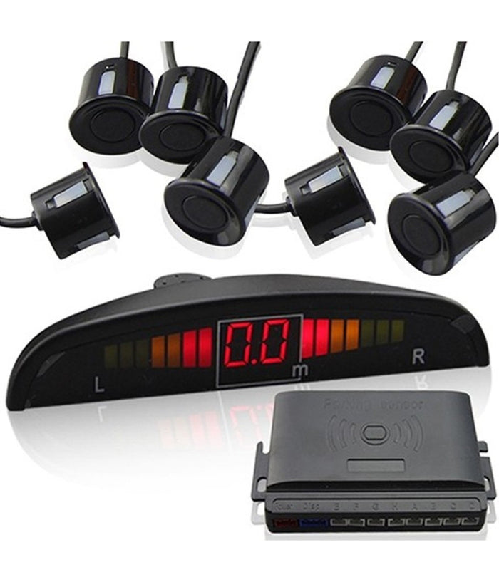 Kit 8 Sensori Di Parcheggio Auto + Display Led+suono + Radar Cicalino Acustico         