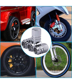 Kit 8pz Tappi Stelo Valvola In Alluminio Cappucci Pneumatici Auto Universali Moto         