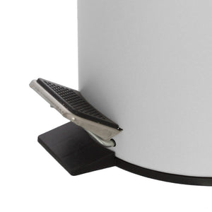 Kit accessori bagno scopino e pattumiera bianco in acciaio e bambù Haiti