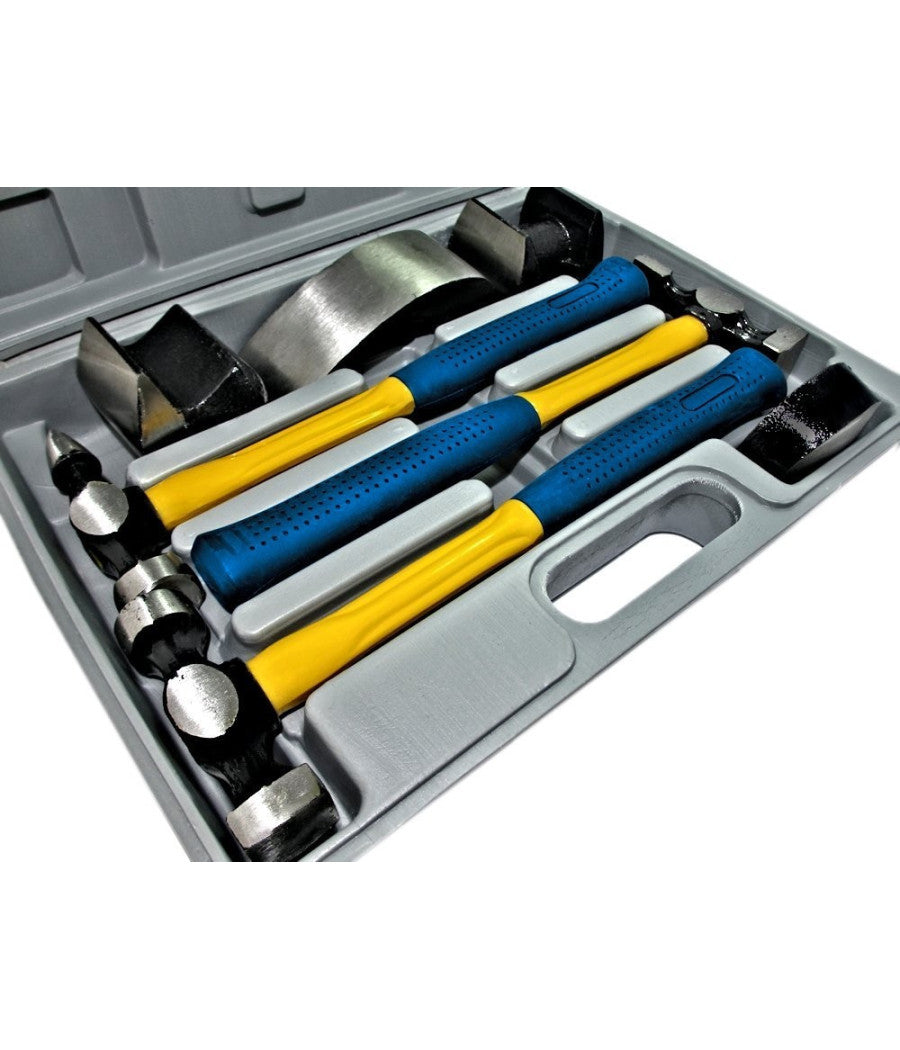 Kit Accessori X Carrozziere Carrozzerie Attrezzi 4 Tassi 3 Martelli In Valigia         