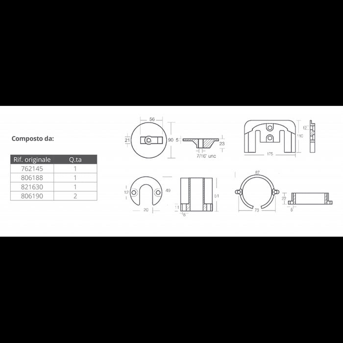 KIT ALLUMINIO MERCRUISER BRAVO I