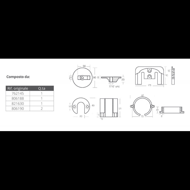 KIT ALLUMINIO MERCRUISER BRAVO I