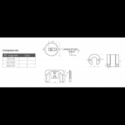 KIT ALLUM. MERCRUISER BRAVO II-III