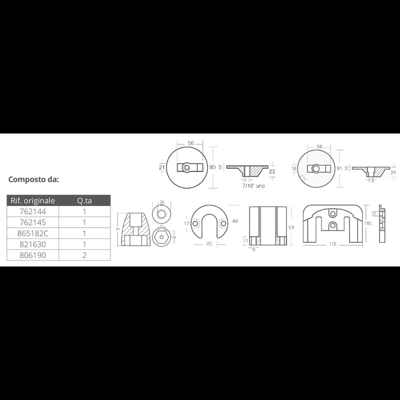 KIT ALLUMINIO MERCRUISER BRAVO III