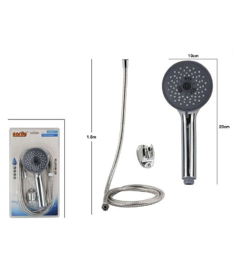 Kit Bagno Doccetta Doccino Rotondo Soffione Doccia Con Laccio 1,8mt Staffa 69092         