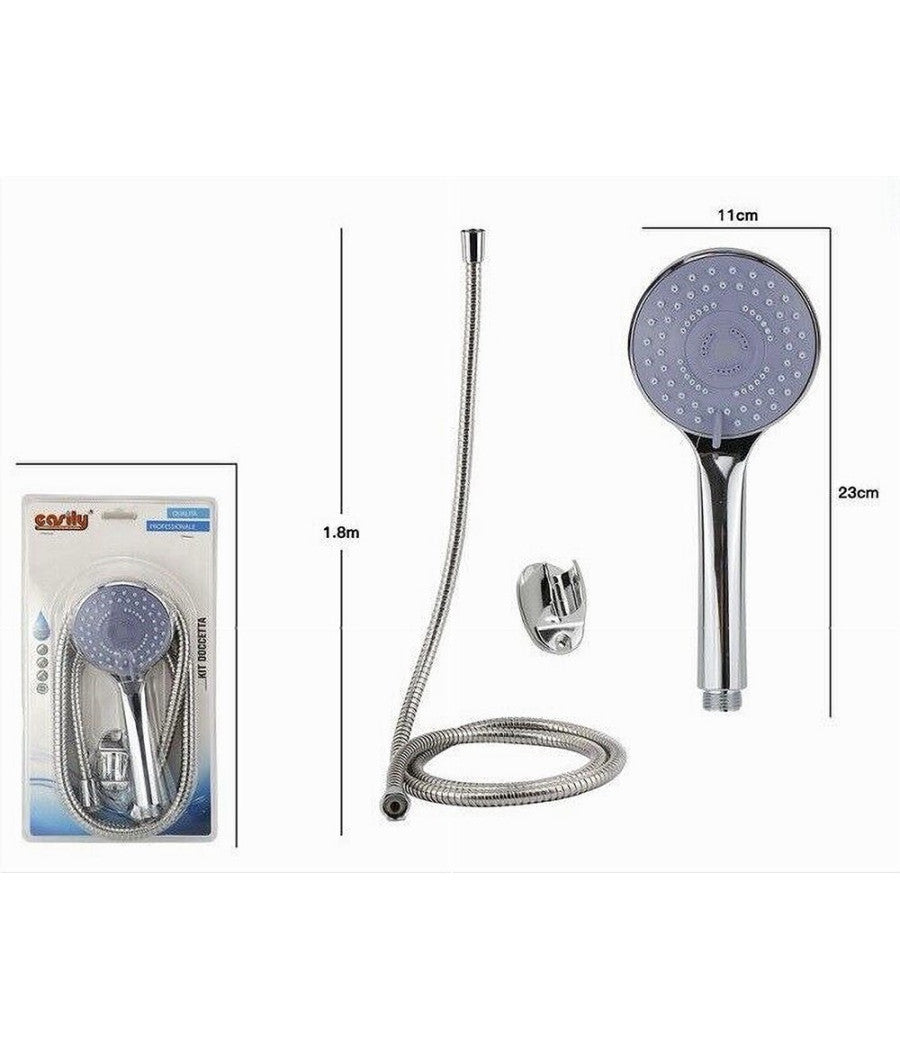 Kit Bagno Doccetta Doccino Soffione Doccia Multigetto Laccio 1,8 Mt Staffa 69055         