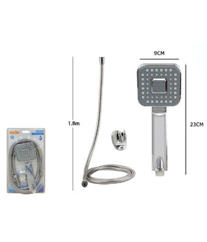 Kit Bagno Doccetta Doccino Soffione Doccia Quadrato Laccio 1,8 Mt Staffa 59167         