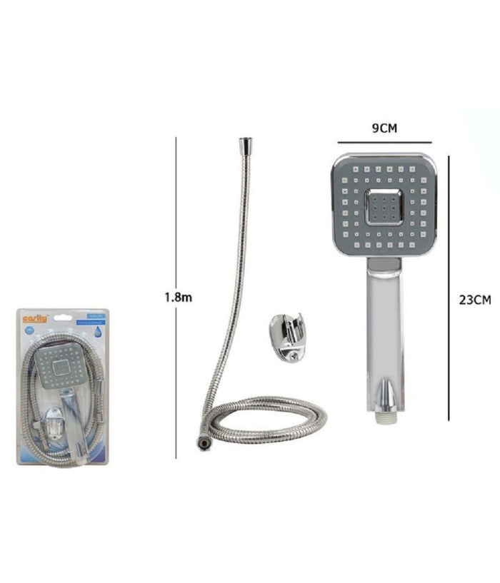 Kit Bagno Doccetta Doccino Soffione Doccia Quadrato Laccio 1,8 Mt Staffa 59167         