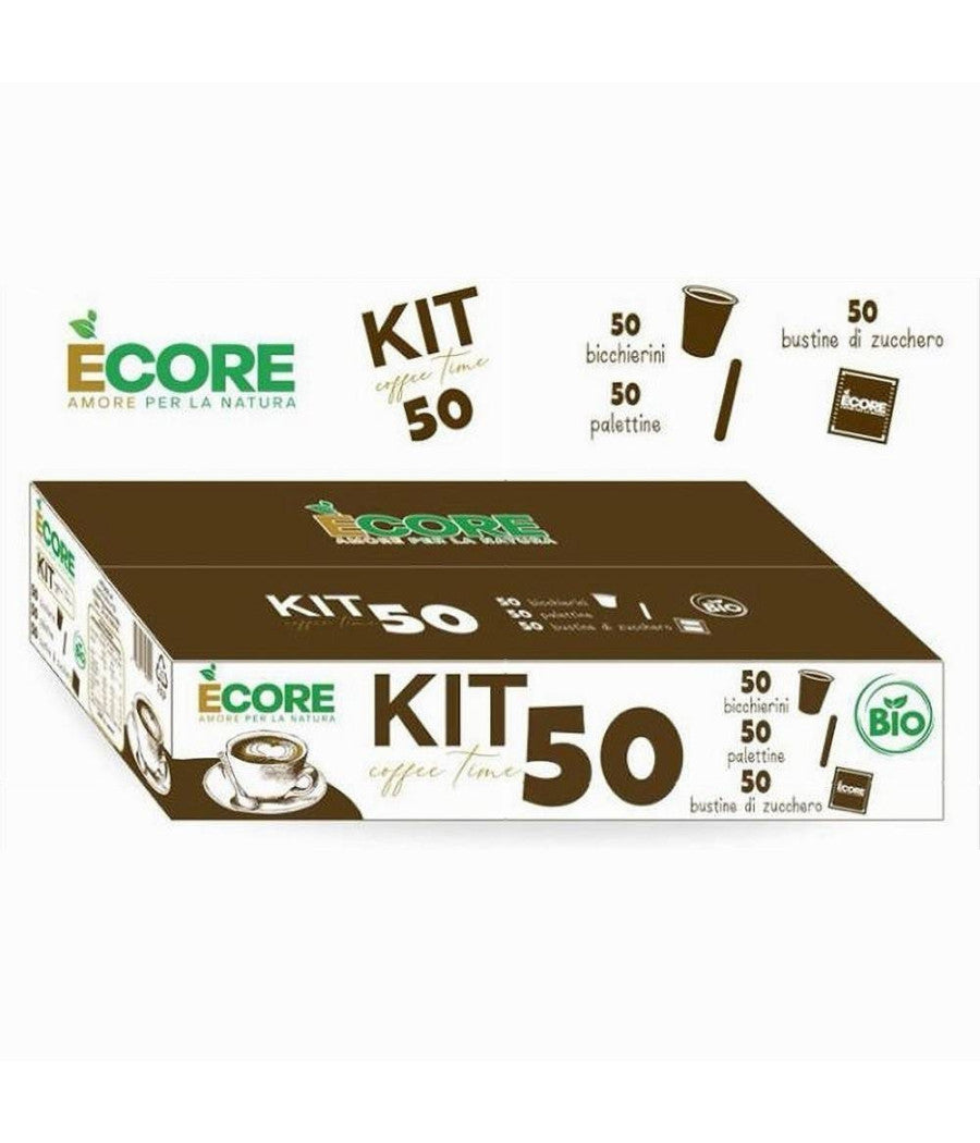 Kit Caffè 150 Pz Coffee Time Con 50 Bicchierini 50 Bustine Zucchero 50 Palettine         