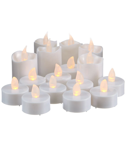 Kit Candele Candeline A Led Fiamma Tremolante Lumini Con Batterie Incluse Calda         