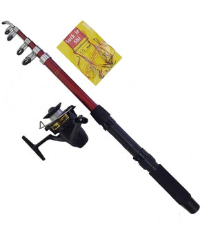 Kit Canna Da Pesca Estensibile Telescopica Con Mulinello S71000 Lenza 10 Ami         