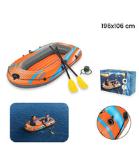 Trade Shop - Kit Canotto Gonfiabile 196x106cm Kondor Elite 2000 Con Remi Pompa A Pedale 61141 -