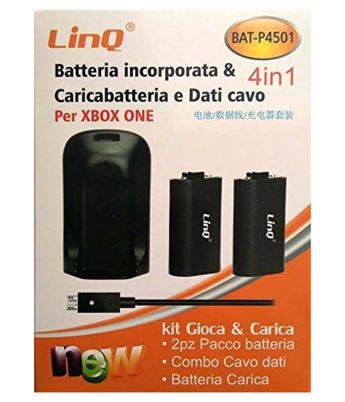 Kit Caricabatteria Batterie Ricaricabili 4in1 Cavo Usb Per Controller Xbox One Bat-p4501         