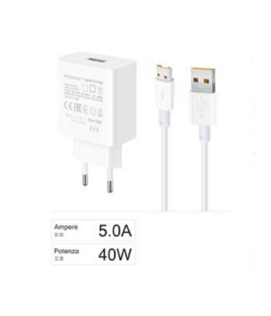 Kit Caricabatteria Caricatore Usb Ricarica Rapida 40w Cavo Micro Usb 5a Ca-s044         