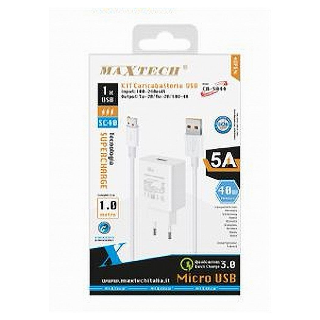 Kit Caricabatteria Caricatore Usb Ricarica Rapida 40w Cavo Micro Usb 5a Ca-s044         