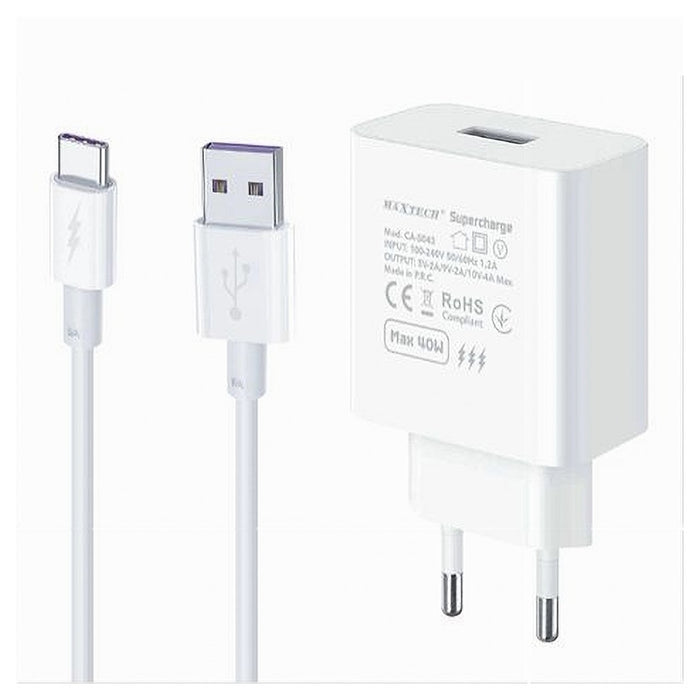 Kit Caricabatteria Usb Caricatore Cavo Type-c 40w Supercharge Smartphone Ca-s045         
