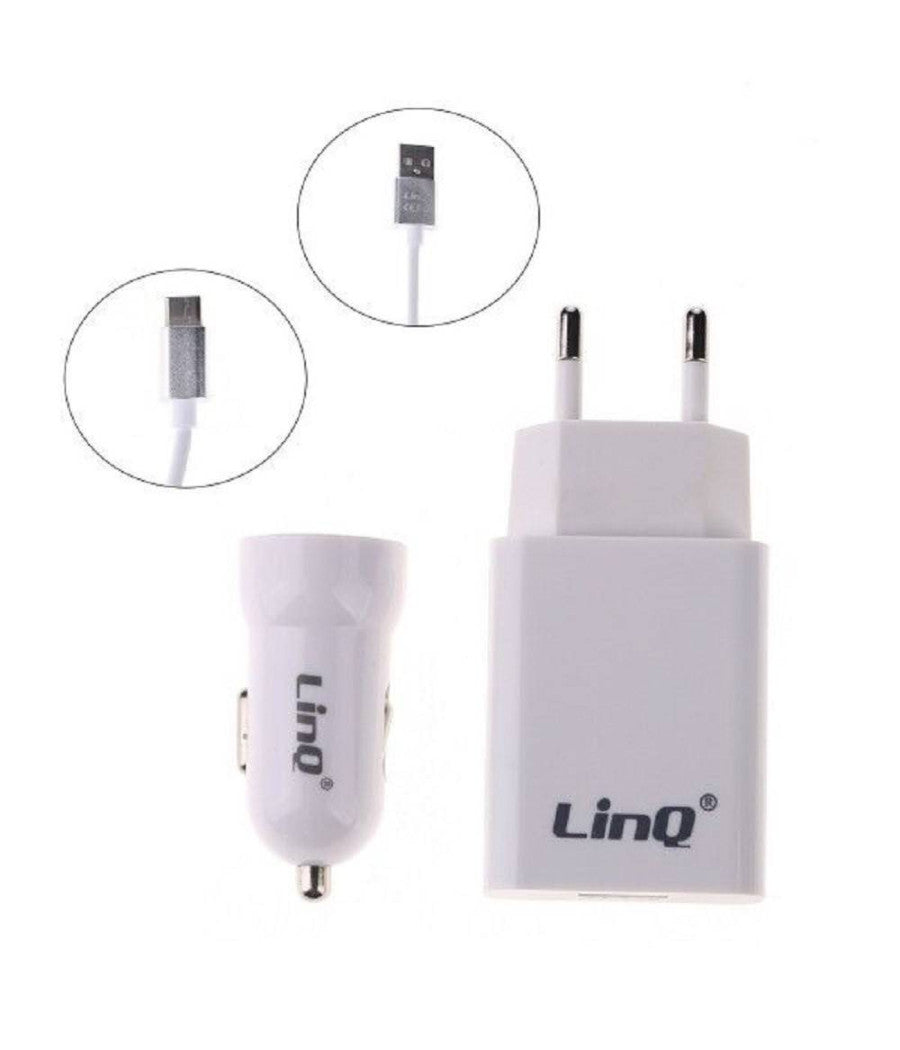 Kit Caricabatterie 3in1 Adattatore Caricatore Auto Rete Cavo Usb Tipo C Tpc-3301         