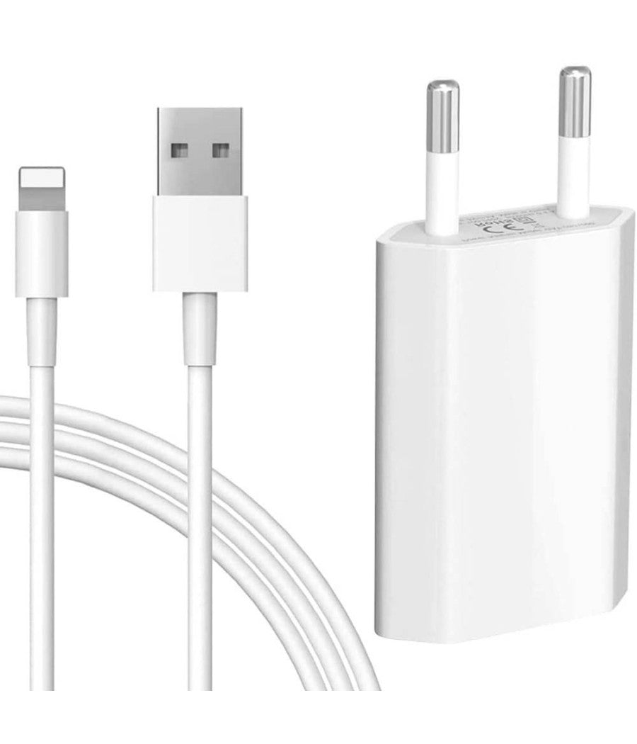 Kit Caricabatterie Caricatore Cavo Usb Lightning Iphone 1a 5w 1mt Ca-s041 Ricarica         