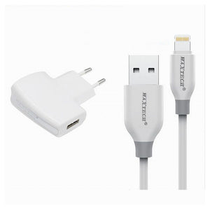 Kit Caricabatterie + Cavo Usb Connettore Lightning 10w 2.1a 1mt Maxtech Ca-s035         