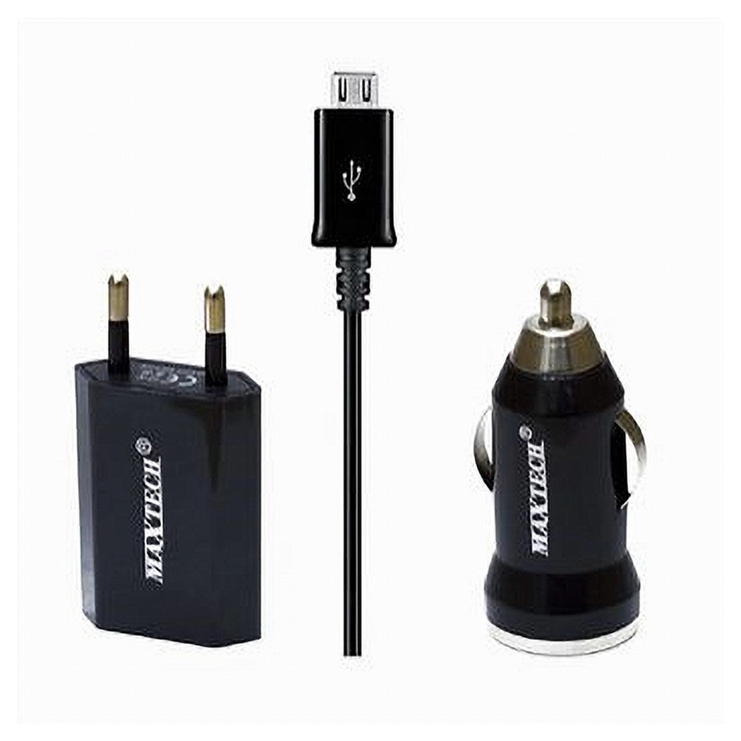 Kit Caricabatterie Per Samsung Galaxy Universale Casa Auto Cavo Micro Maxtech Ms-t001         