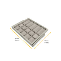 Kit cassetto organizzatore con telaio di guide a chiusura morbida per armadio, regolabile, modulo 600mm, Grigio pietra