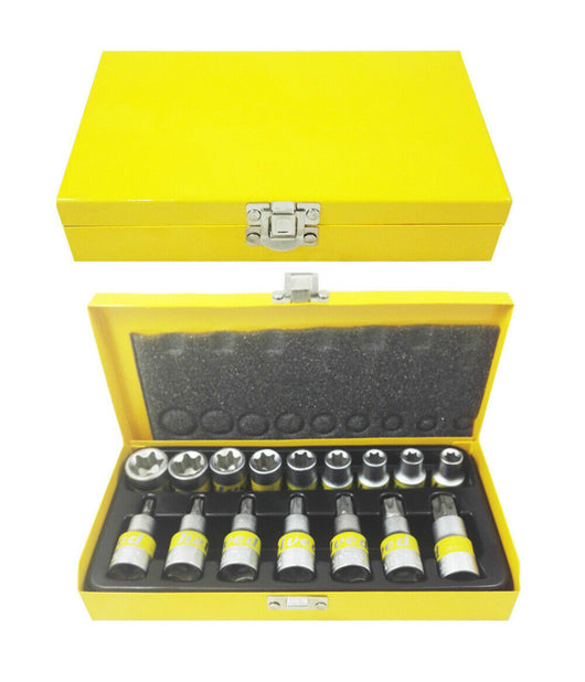 Kit Chiavi A Bussola Torx Maschio E Femmina Helved Da 16pz Cromovanadio Hld10118         